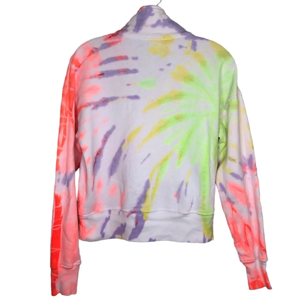 RE/DONE x Hanes 70s Tie-dyed Cotton-Jersey Quarter Zip Sweatshirt - Picture 4 of 8
